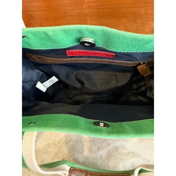 Tommy Hilfiger Preppy Madras Plaid Medium Canvas Tote Bag - Picture 8 of 8